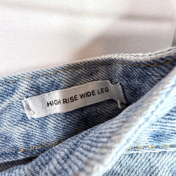 NWT Forever 21 High Rise Wide Leg Swirl Dye Jeans 27 - Picture 7 of 9